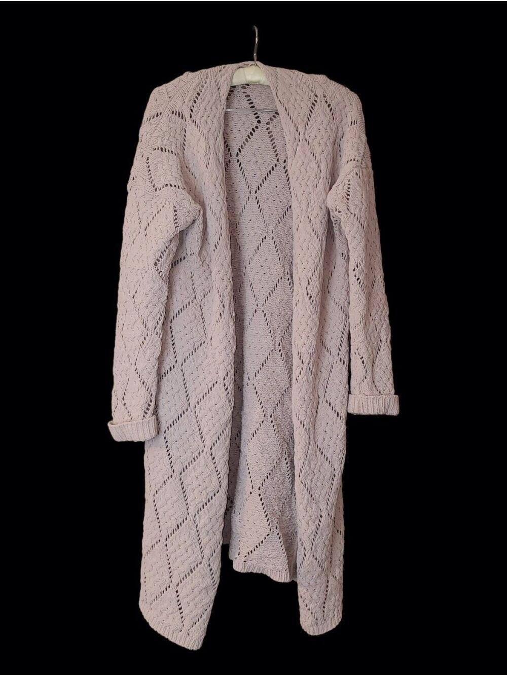 Moon & Madison open-front duster cardigan sweater Crochet Boho M